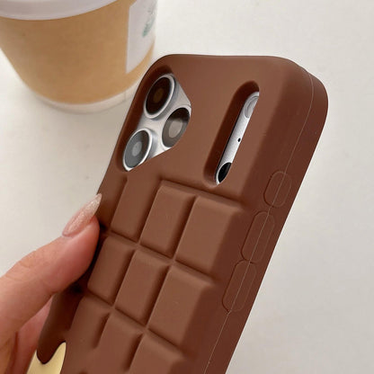 For iPhone 15 Plus Melted Chocolate Silicone Phone Case - Brown - EDA009355317A