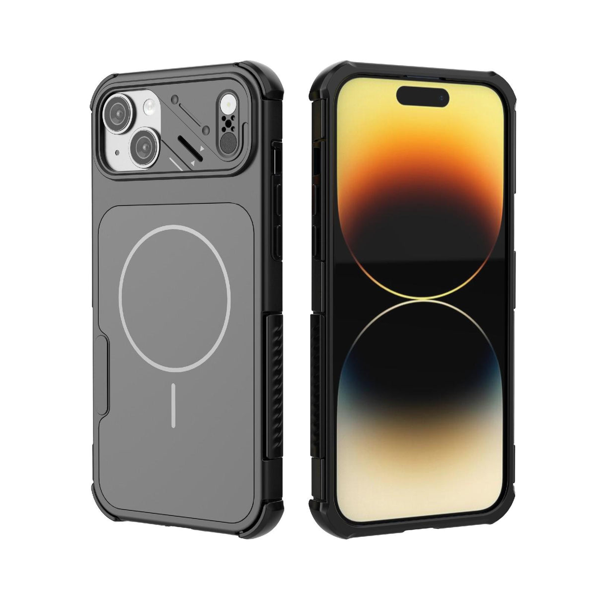 For iPhone 15 Plus Heat Dissipation Air Shockproof TPU + PC Magsafe Phone Case - Black - EDA009356514A