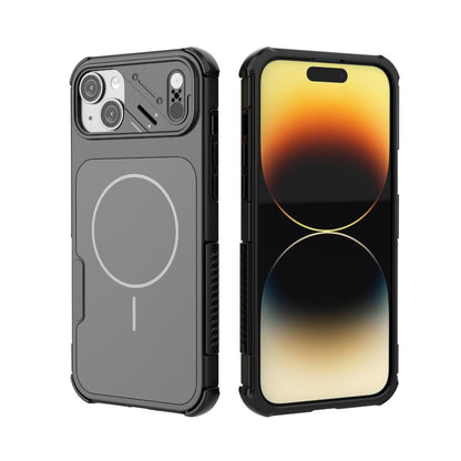 For iPhone 15 Plus Heat Dissipation Air Shockproof TPU + PC Magsafe Phone Case - Black - EDA009356514A