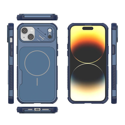For iPhone 15 Plus Heat Dissipation Air Shockproof TPU + PC Magsafe Phone Case - Blue - EDA009356514C