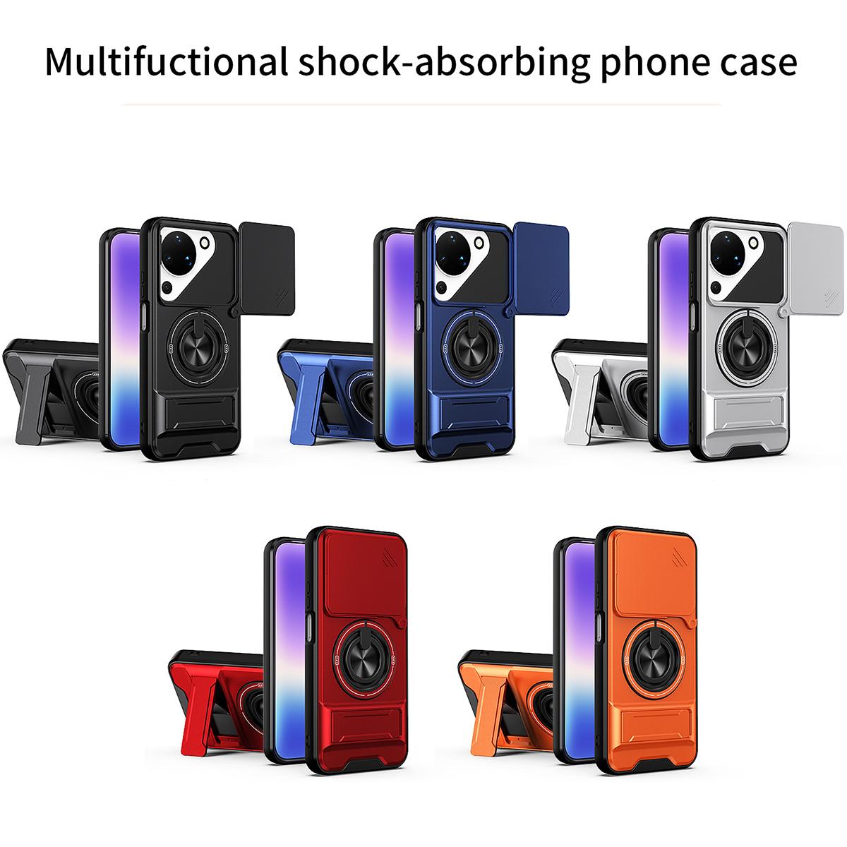 For Huawei Pura 90 5G Lens Sliding Window Multifunctional Magnetic Shockproof Phone Case - Royal Blue - EDA009360104A