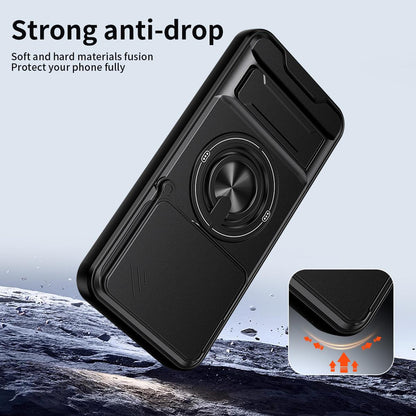 For Huawei Pura 90 5G Lens Sliding Window Multifunctional Magnetic Shockproof Phone Case - Titanium Gray - EDA009360104D