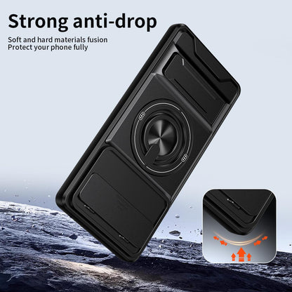 For Google Pixel 6 Lens Sliding Window Multifunctional Magnetic Shockproof Phone Case - Royal Blue - EDA009380002A