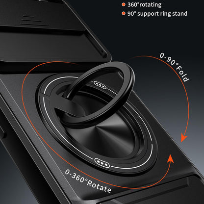 For Google Pixel 6 Lens Sliding Window Multifunctional Magnetic Shockproof Phone Case - Red - EDA009380002C