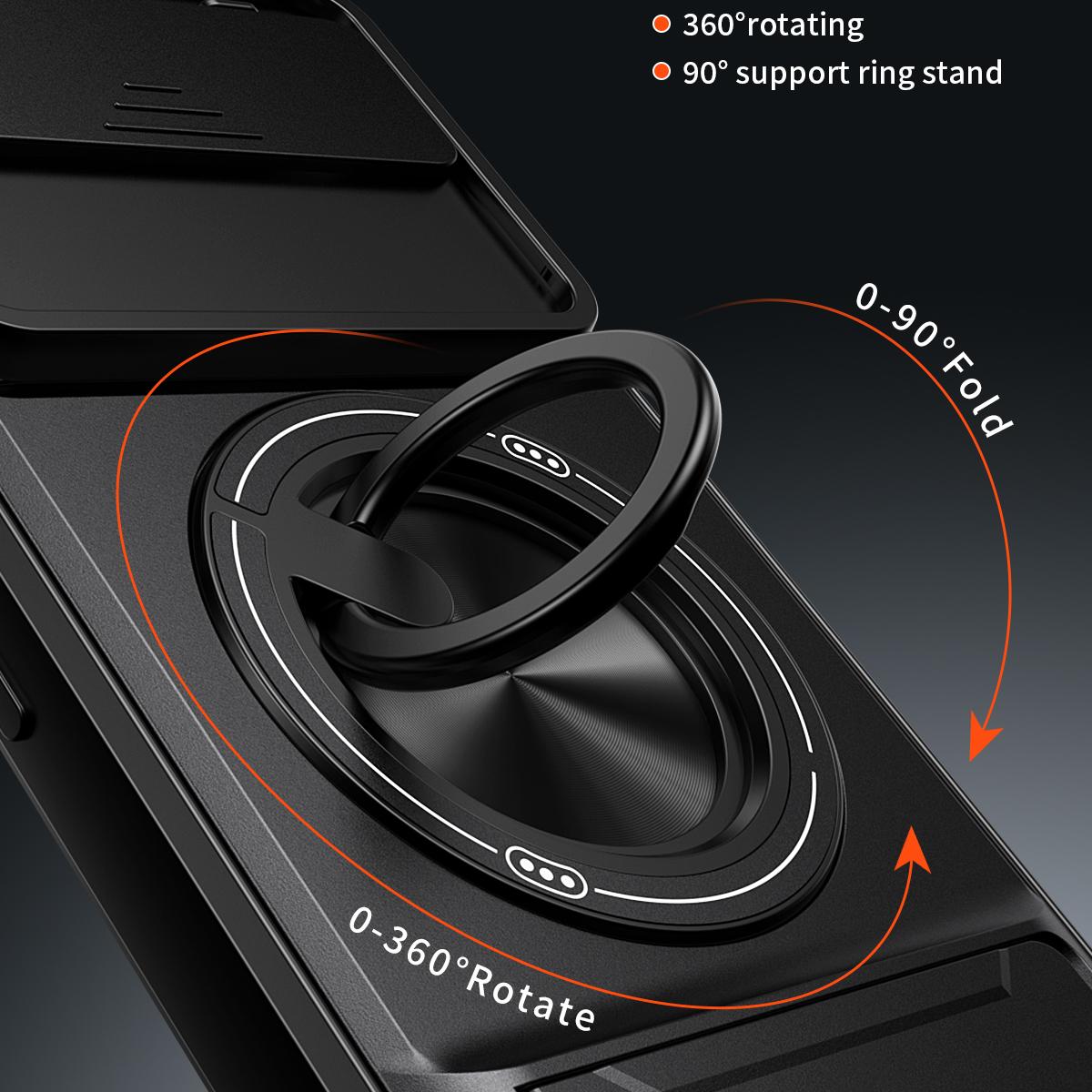 For Google Pixel 6 Lens Sliding Window Multifunctional Magnetic Shockproof Phone Case - Orange - EDA009380002E