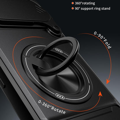 For Google Pixel 6 Pro Lens Sliding Window Multifunctional Magnetic Shockproof Phone Case - Titanium Gray - EDA009380003D