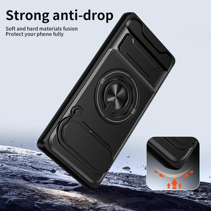 For Google Pixel 6 Pro Lens Sliding Window Multifunctional Magnetic Shockproof Phone Case - Orange - EDA009380003E