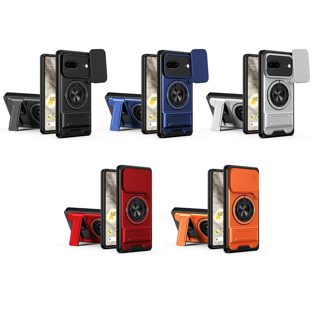 For Google Pixel 7 5G Lens Sliding Window Multifunctional Magnetic Shockproof Phone Case - Red - EDA009380005C