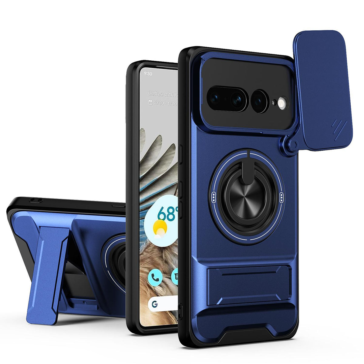 For Google Pixel 7 Pro 5G Lens Sliding Window Multifunctional Magnetic Shockproof Phone Case - Royal Blue - EDA009380006A