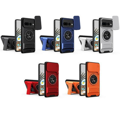 For Google Pixel 7 Pro 5G Lens Sliding Window Multifunctional Magnetic Shockproof Phone Case - Royal Blue - EDA009380006A