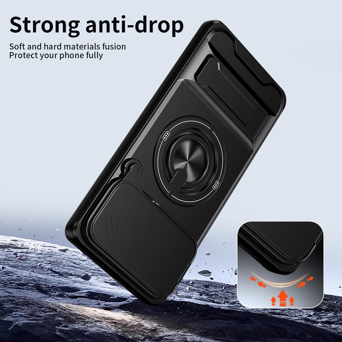 For Google Pixel 7 Pro 5G Lens Sliding Window Multifunctional Magnetic Shockproof Phone Case - Red - EDA009380006C