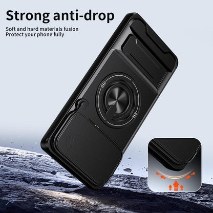 For Google Pixel 7 Pro 5G Lens Sliding Window Multifunctional Magnetic Shockproof Phone Case - Titanium Gray - EDA009380006D