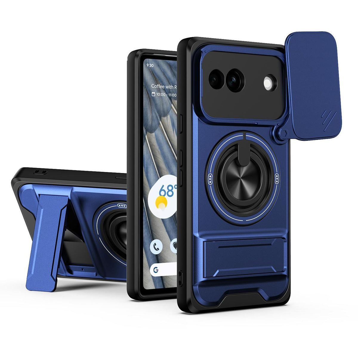For Google Pixel 7a Lens Sliding Window Multifunctional Magnetic Shockproof Phone Case - Royal Blue - EDA009380007A