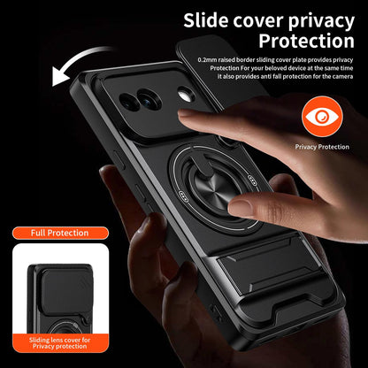 For Google Pixel 7a Lens Sliding Window Multifunctional Magnetic Shockproof Phone Case - Royal Blue - EDA009380007A