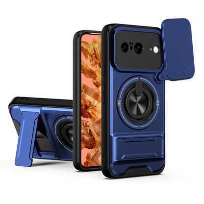 For Google Pixel 8 Lens Sliding Window Multifunctional Magnetic Shockproof Phone Case - Royal Blue - EDA009380008A