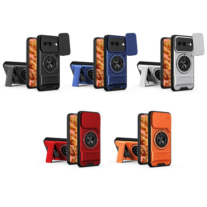 For Google Pixel 8 Lens Sliding Window Multifunctional Magnetic Shockproof Phone Case - Royal Blue - EDA009380008A
