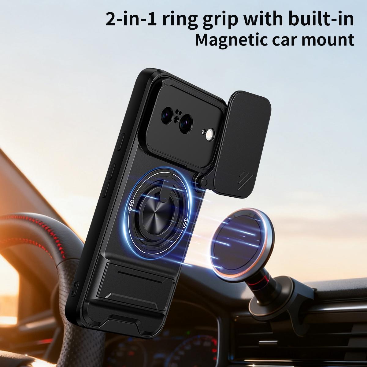 For Google Pixel 8 Lens Sliding Window Multifunctional Magnetic Shockproof Phone Case - Royal Blue - EDA009380008A