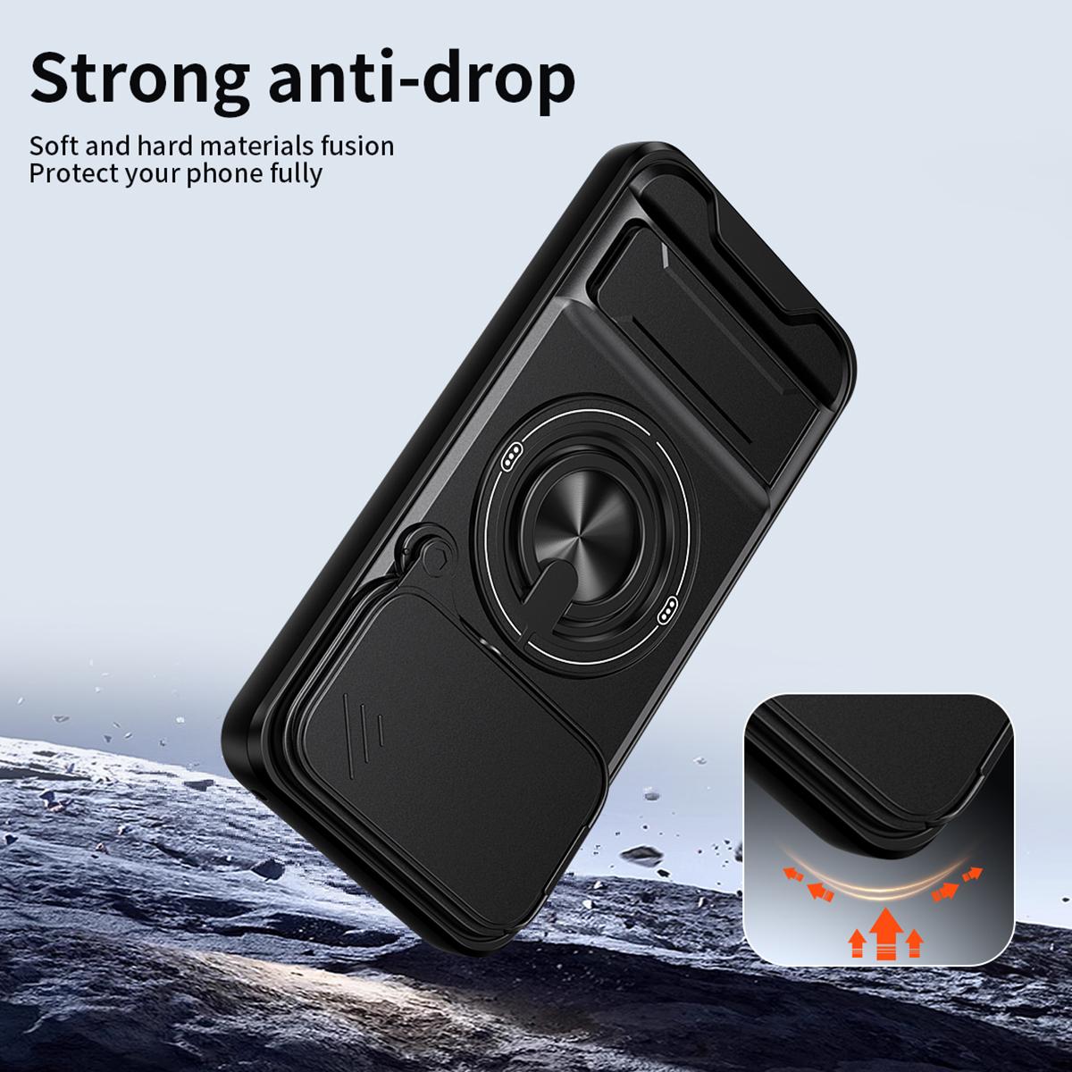 For Google Pixel 8 Lens Sliding Window Multifunctional Magnetic Shockproof Phone Case - Black - EDA009380008B