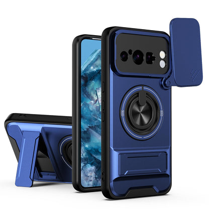 For Google Pixel 8 Pro Lens Sliding Window Multifunctional Magnetic Shockproof Phone Case - Royal Blue - EDA009380009A