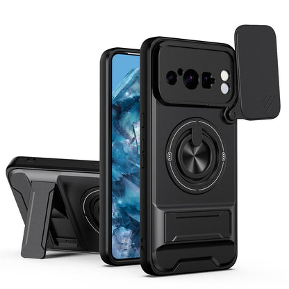 For Google Pixel 8 Pro Lens Sliding Window Multifunctional Magnetic Shockproof Phone Case - Black - EDA009380009B
