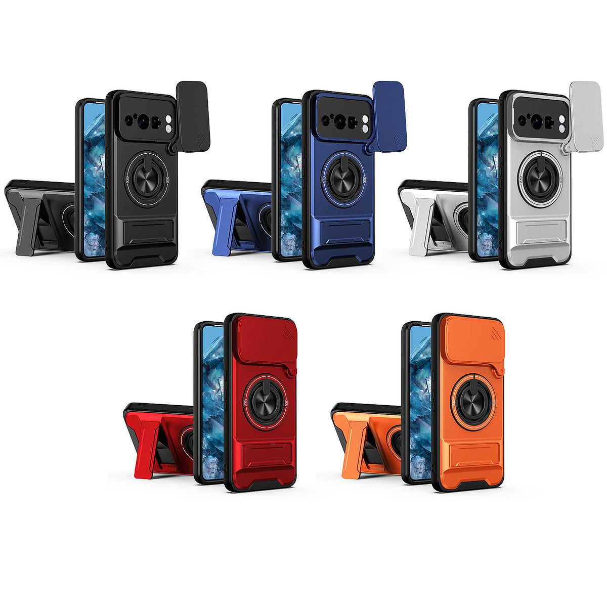 For Google Pixel 8 Pro Lens Sliding Window Multifunctional Magnetic Shockproof Phone Case - Black - EDA009380009B