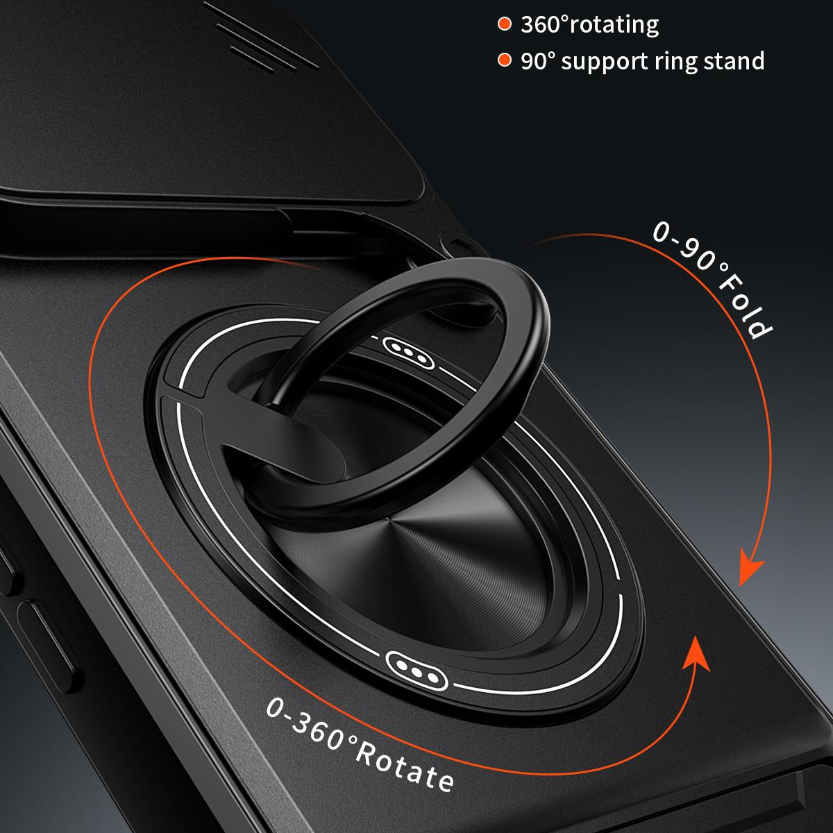 For Google Pixel 8 Pro Lens Sliding Window Multifunctional Magnetic Shockproof Phone Case - Titanium Gray - EDA009380009D