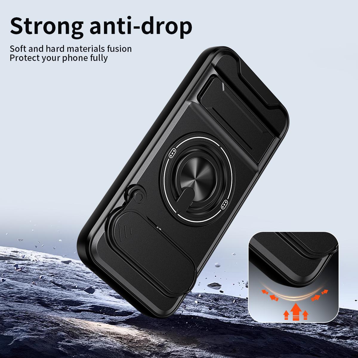For Google Pixel 8a Lens Sliding Window Multifunctional Magnetic Shockproof Phone Case - Royal Blue - EDA009380010A