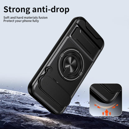 For Google Pixel 8a Lens Sliding Window Multifunctional Magnetic Shockproof Phone Case - Royal Blue - EDA009380010A