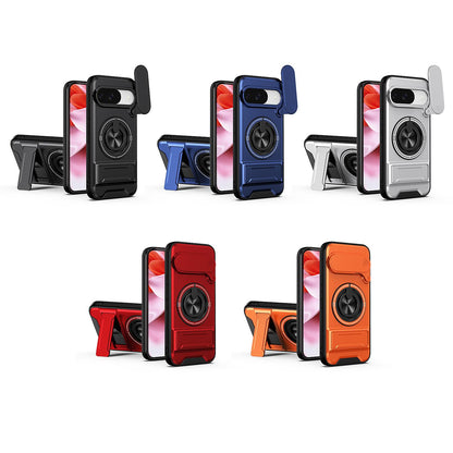 For Google Pixel 9 Lens Sliding Window Multifunctional Magnetic Shockproof Phone Case - Royal Blue - EDA009380012A