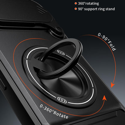 For Google Pixel 9 Pro XL 5G Lens Sliding Window Multifunctional Magnetic Shockproof Phone Case - Red - EDA009380013C