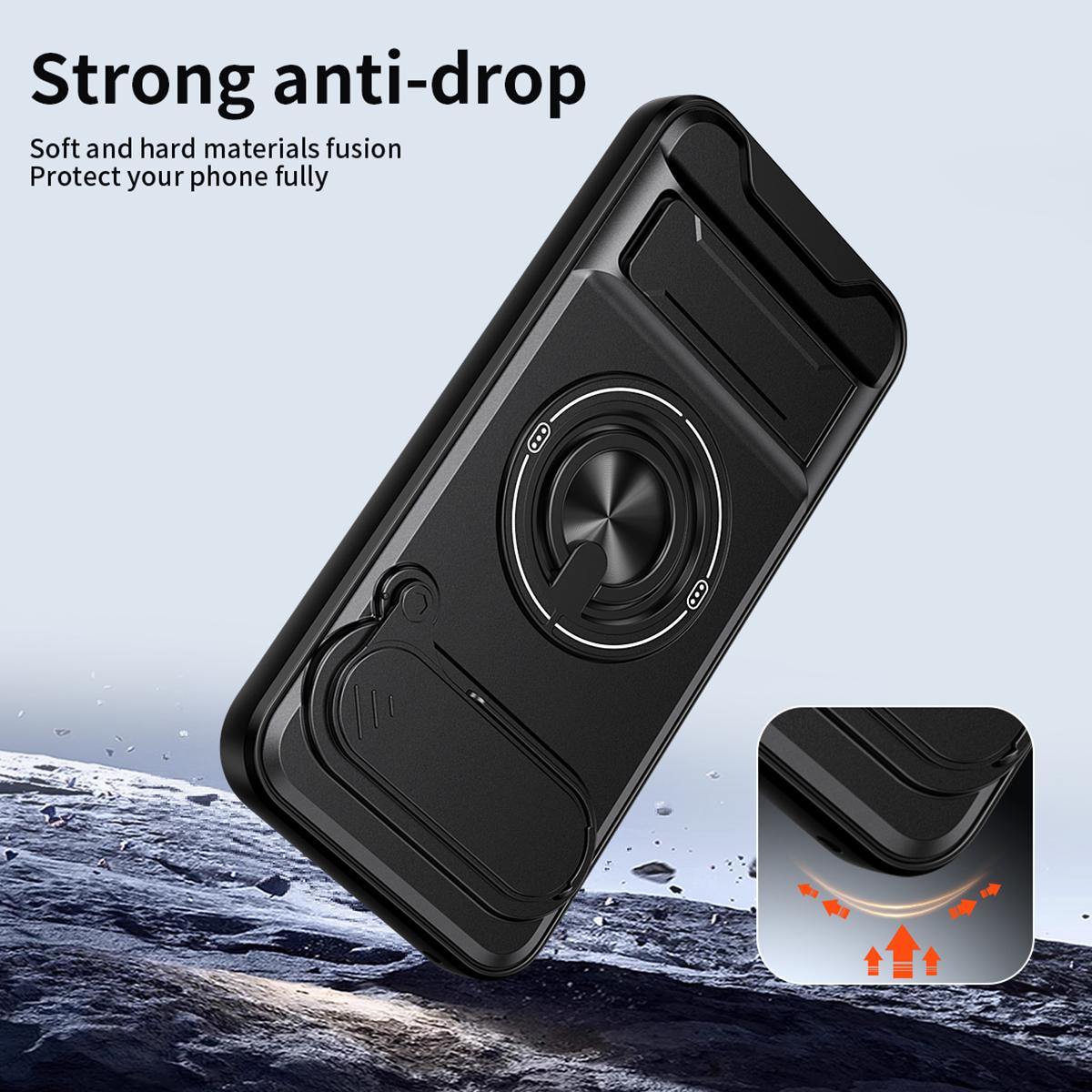 For Google Pixel 9 Pro XL 5G Lens Sliding Window Multifunctional Magnetic Shockproof Phone Case - Orange - EDA009380013E