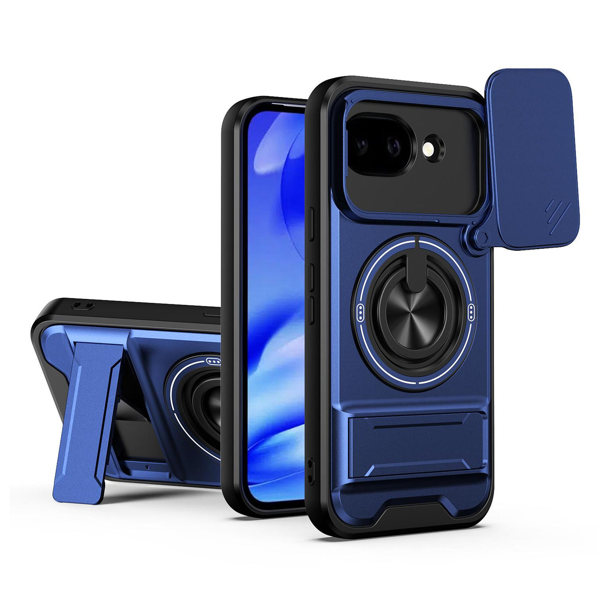 For Google Pixel 10a Lens Sliding Window Multifunctional Magnetic Shockproof Phone Case - Royal Blue - EDA009380014A