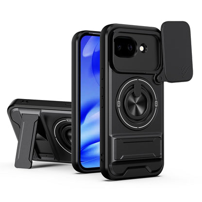 For Google Pixel 10a Lens Sliding Window Multifunctional Magnetic Shockproof Phone Case - Black - EDA009380014B