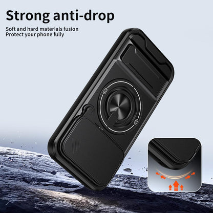 For Google Pixel 10a Lens Sliding Window Multifunctional Magnetic Shockproof Phone Case - Black - EDA009380014B