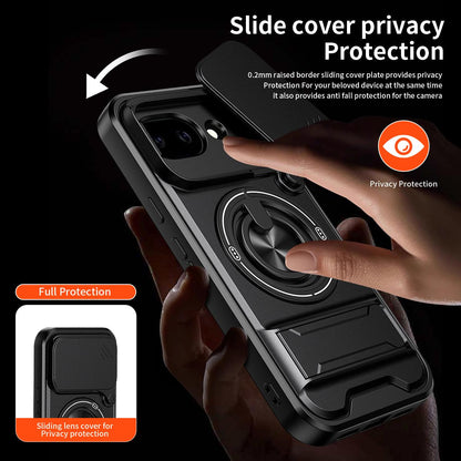 For Google Pixel 10a Lens Sliding Window Multifunctional Magnetic Shockproof Phone Case - Black - EDA009380014B