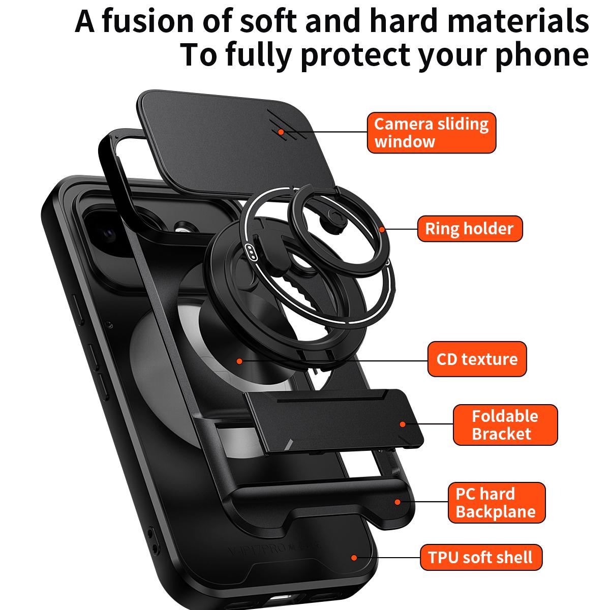 For Google Pixel 10a Lens Sliding Window Multifunctional Magnetic Shockproof Phone Case - Titanium Gray - EDA009380014D