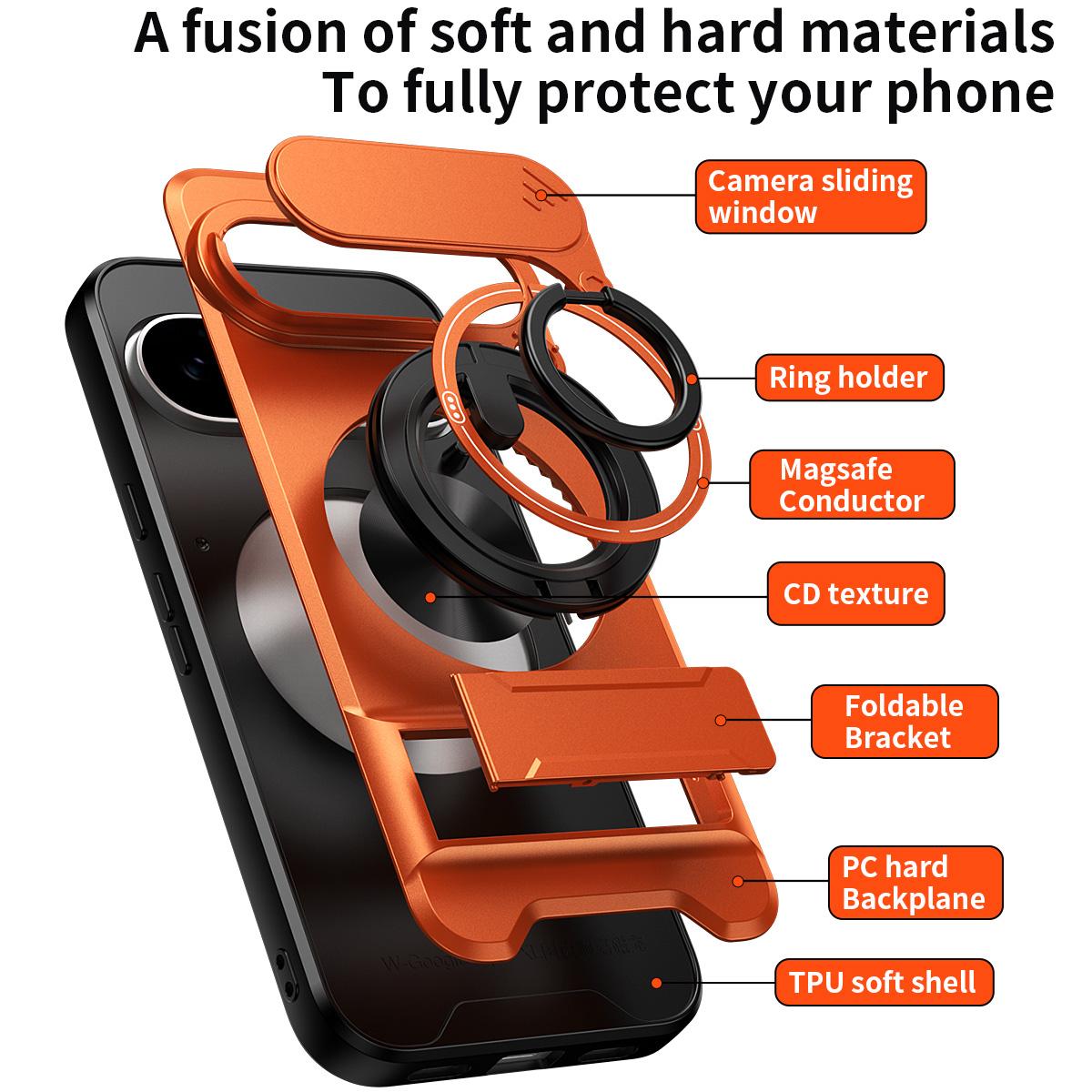 For Google Pixel 11 Pro XL Lens Sliding Window Multifunctional Magnetic Shockproof Phone Case(Black)