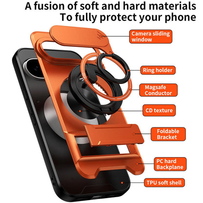 For Google Pixel 11 Pro XL Lens Sliding Window Multifunctional Magnetic Shockproof Phone Case(Black)