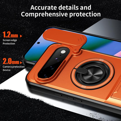 For Google Pixel 11 Pro XL Lens Sliding Window Multifunctional Magnetic Shockproof Phone Case(Black)