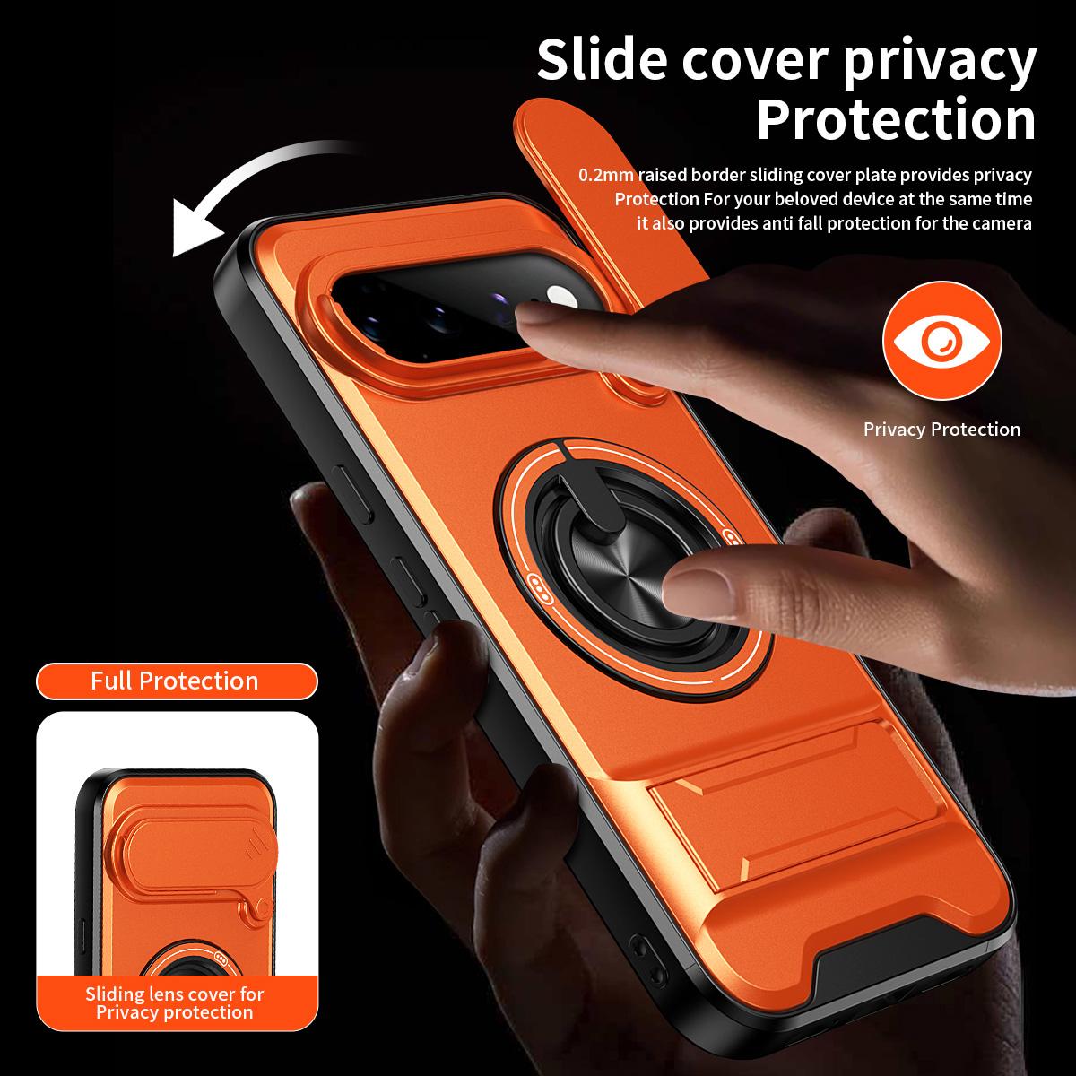 For Google Pixel 11 Pro XL Lens Sliding Window Multifunctional Magnetic Shockproof Phone Case(Black)