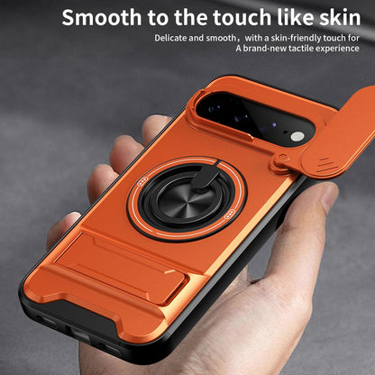 For Google Pixel 11 Pro XL Lens Sliding Window Multifunctional Magnetic Shockproof Phone Case(Titanium Gray)