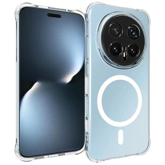 For Honor Magic8 Pro 5G WANLONFENG Transparent Magnetic Four-Corner Shockproof TPU Phone Case with Screen Film - Transparent - EDA009391606A