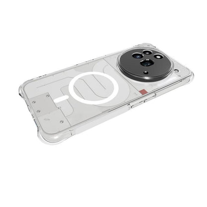 For Nothing Phone 3a Pro WANLONFENG Transparent Magnetic Four-Corner Shockproof TPU Phone Case with Screen Film - Transparent - EDA009391903A