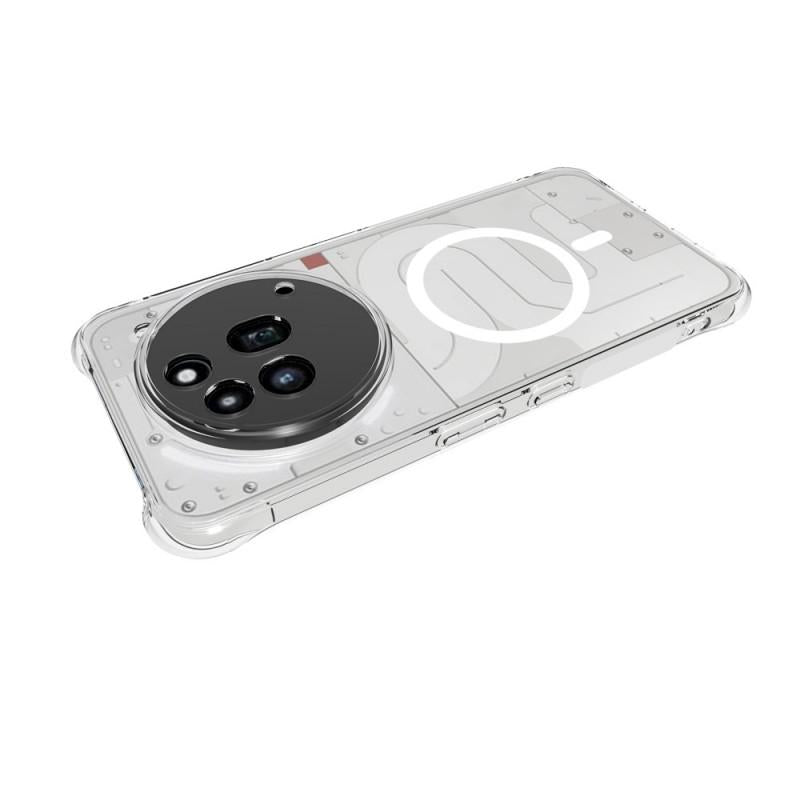 For Nothing Phone 3a Pro WANLONFENG Transparent Magnetic Four-Corner Shockproof TPU Phone Case with Screen Film - Transparent - EDA009391903A