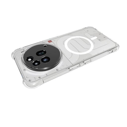 For Nothing Phone 3a Pro WANLONFENG Transparent Magnetic Four-Corner Shockproof TPU Phone Case with Screen Film - Transparent - EDA009391903A