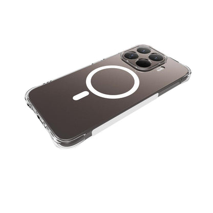 For Xiaomi 17T Pro 5G WANLONFENG Transparent Magnetic Four-Corner Shockproof TPU Phone Case with Screen Film - Transparent - EDA009392304A