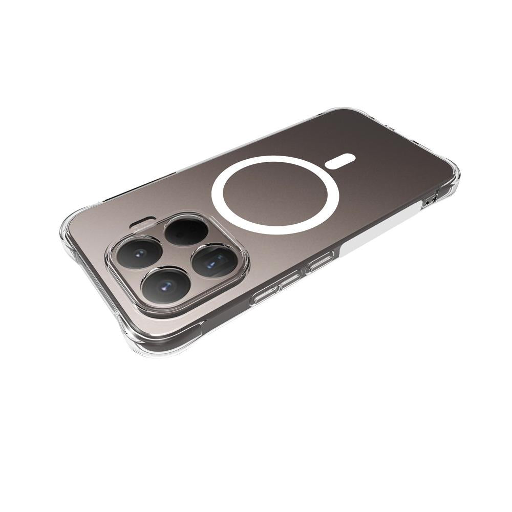 For Xiaomi 17T Pro 5G WANLONFENG Transparent Magnetic Four-Corner Shockproof TPU Phone Case with Screen Film - Transparent - EDA009392304A