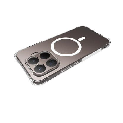 For Xiaomi 17T Pro 5G WANLONFENG Transparent Magnetic Four-Corner Shockproof TPU Phone Case with Screen Film - Transparent - EDA009392304A