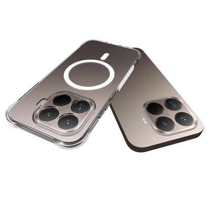 For Xiaomi 17T 5G WANLONFENG Transparent Magnetic Four-Corner Shockproof TPU Phone Case with Screen Film - Transparent - EDA009392305A