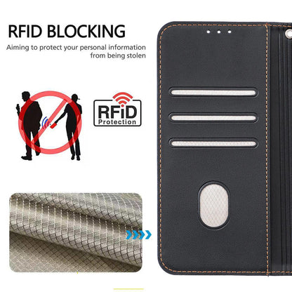 For Redmi K90 ProMax / Poco F8 Ultra Cat Butterfly Embossed RFID Vegan Leather Phone Case with Strap(Black)